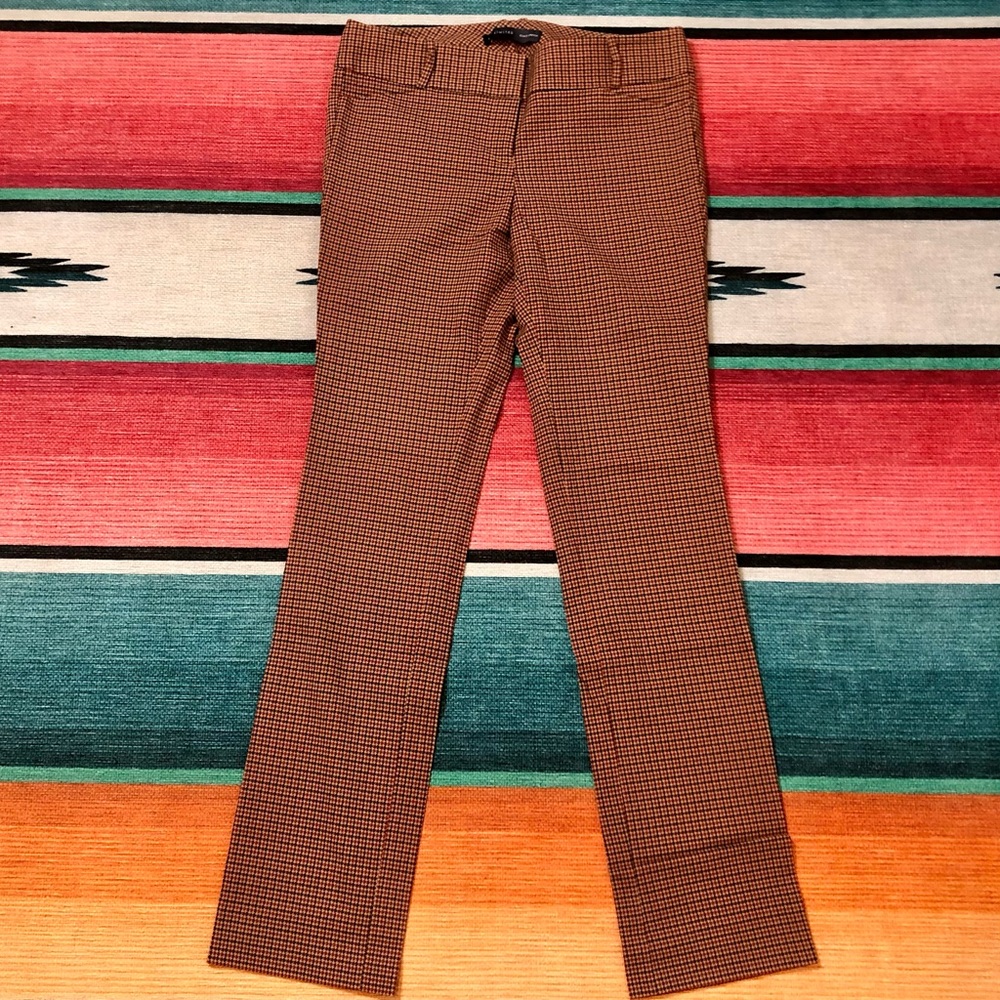 The Limited Exact Stretch Houndstooth Plaid Boot Cut Pants Size 6